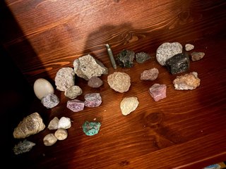 Lotto di fossili, rocce e minerali
