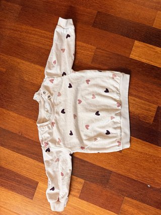 Felpa con stampa cuori 80 cm per neonati