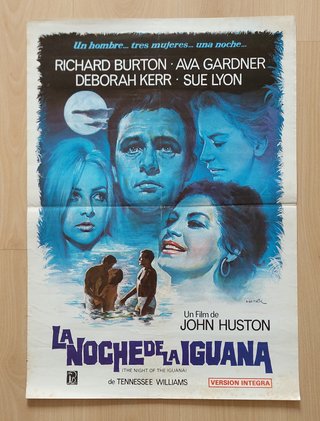 Cartel Cine La Noche de la Iguana (1964)