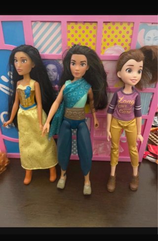 Lotto 3 Bambole Principesse Disney