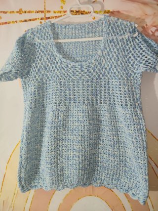Camiseta Artesanal de Crochet Talla Única
