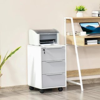 Mueble Archivador con Ruedas 3 Cajones Cerradura
