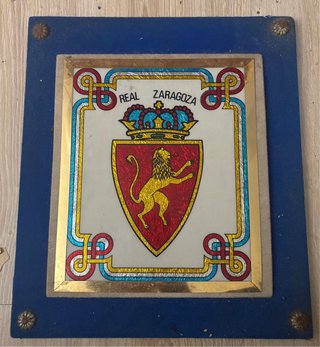 Placa Decorativa Antigua Escudo Real Zaragoza