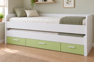 Cama Nido Blanca y Verde