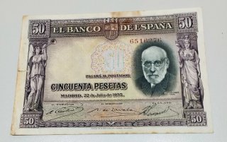 Billete 50 Pesetas 1935 Santiago Ramón y Cajal
