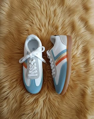 Sneakers Sportive Bianche e Blu Taglia 40