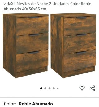 2 Mesitas de Noche vidaXL Roble Ahumado
