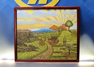 31. “El amanecer de las sombras locas” Flámez. Óleo sobre tabla.