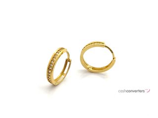 argollas oro 18k con piedra con circonita