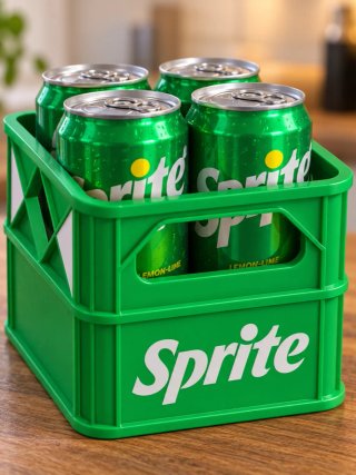 Caja de plástico para 4 latas Sprite