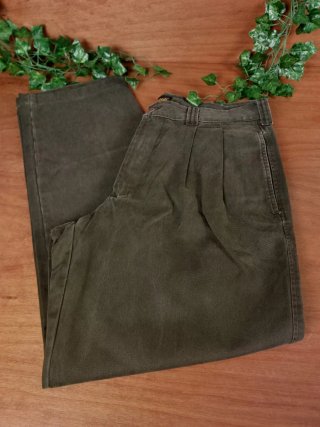 Pantaloni Schott Gamba Larga Verde Oliva Vintage