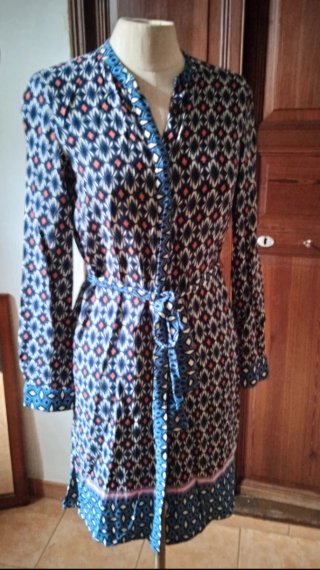 Vestido abotonado Zara estampado XS