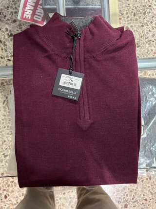 Maglione OCCHI&BELLI con zip, rosso, taglia XXL