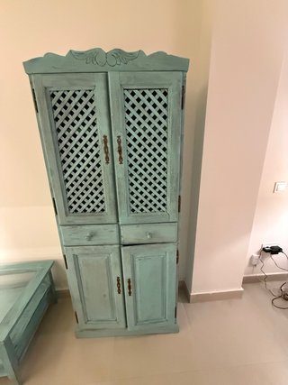 Mueble de Madera Maciza Turquesa