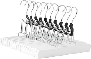 Amazon Basics Perchas de madera para pantalones, 10 unidades, Blanco