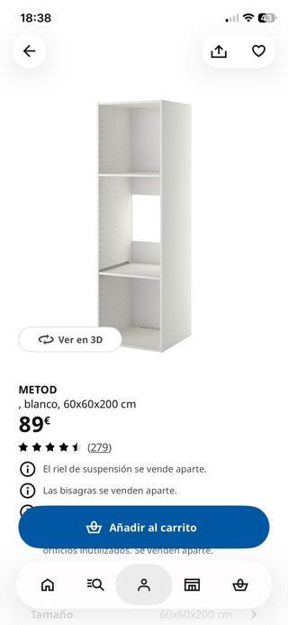 Armario alto metod IKEA blanco