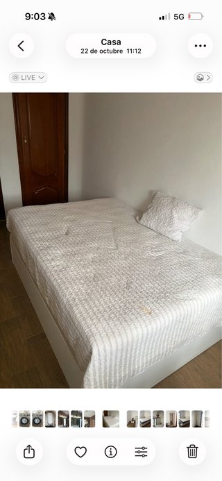 Cama de matrimonio con canapé y colchón 1,5m