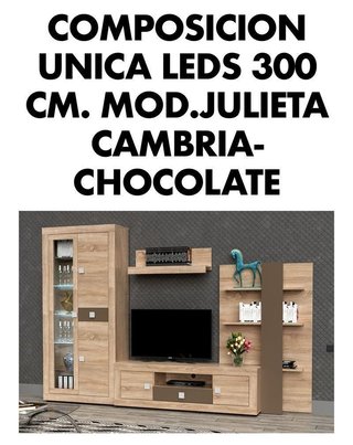 Mueble de salón Julieta 300 cm con vitrina LED