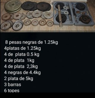 Lote de pesas y barras
