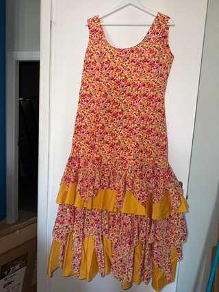 Traje de flamenca/bata rociera multicolor