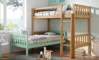 LITERA EN L MACIZA MADERA NATURAL FUTURE