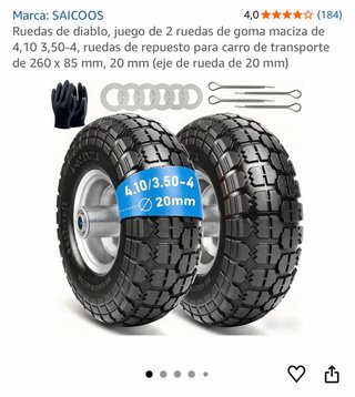Set de 2 Ruedas de Carro SAICOOS 260x85mm