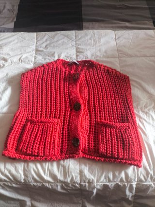 Chaleco de punto rojo Zara