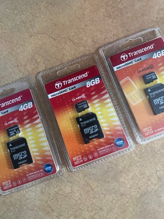 3 schede microSDHC Transcend (4GB e 8GB)