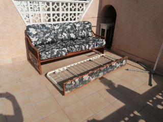 Sofá Cama de Mimbre Tres Plazas