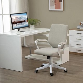 Silla Oficina Giratoria Basculante Ajustable Beige