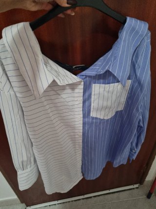 Camicia a righe bicolore