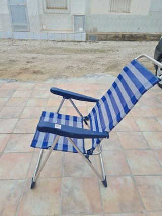 Silla de playa plegable con reposabrazos