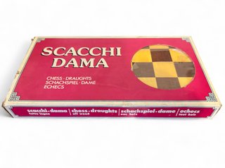 Set Scacchi e Dama in Legno anni '70