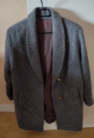 Abrigo de paño gris Talla 42