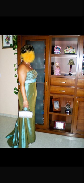 Vestido de fiesta largo verde