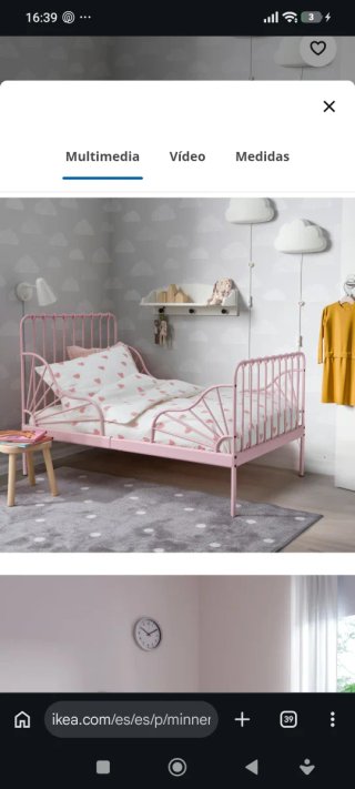 Urge Cama Extensible IKEA Minnen Rosa