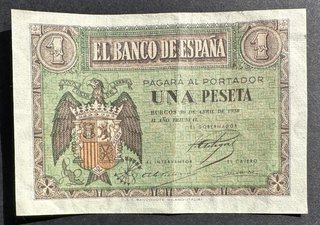 Billete 1 Peseta Burgos 1938
